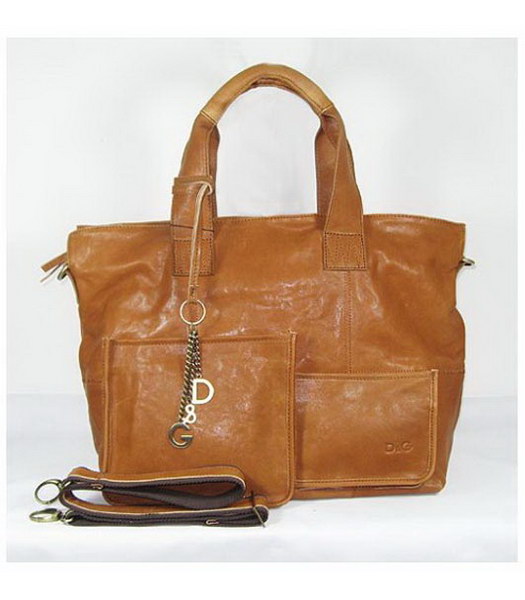 Dolce & Gabbana Leather Shoulder Bag_Camel